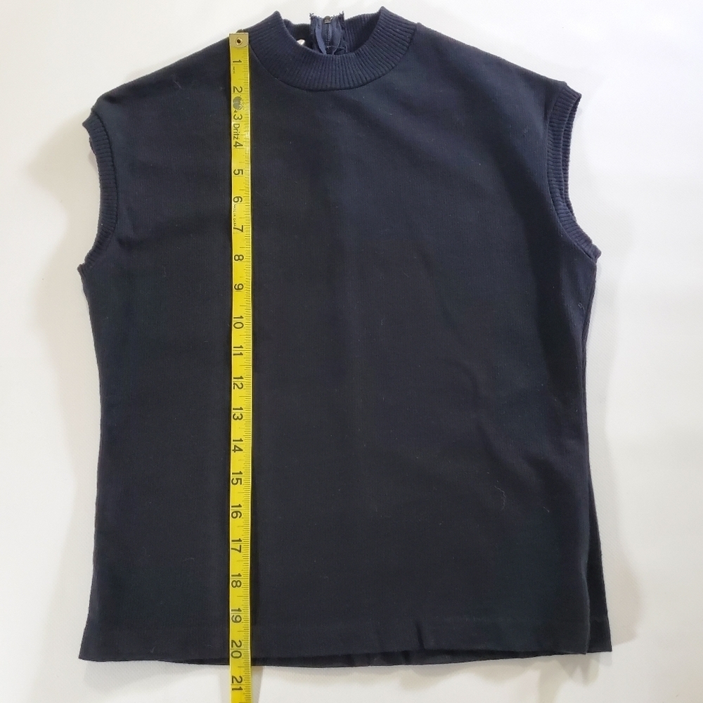 2277 * Beeline Sleeveless High Neck Top Black Size M Vintage 60s 70s - Picture 6 of 6